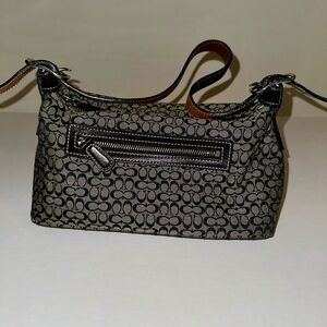 Vintage Coach Signature C's Black and Gray Jacquard Small Bag